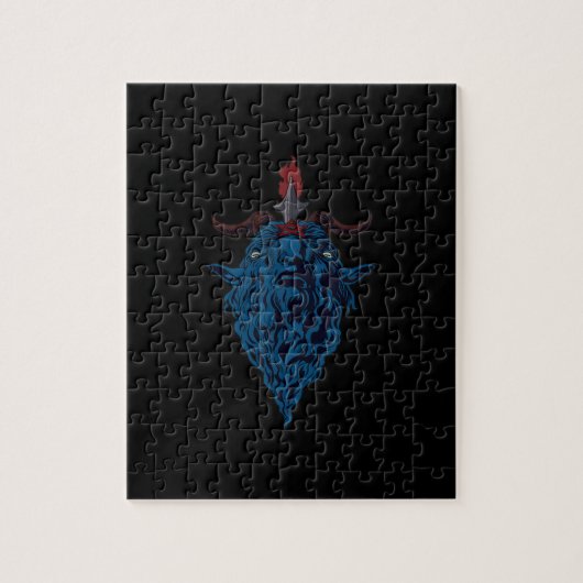 Sigil van Baphomet Goat van Mendes Satan Dark Goth Legpuzzel (Verticaal)
