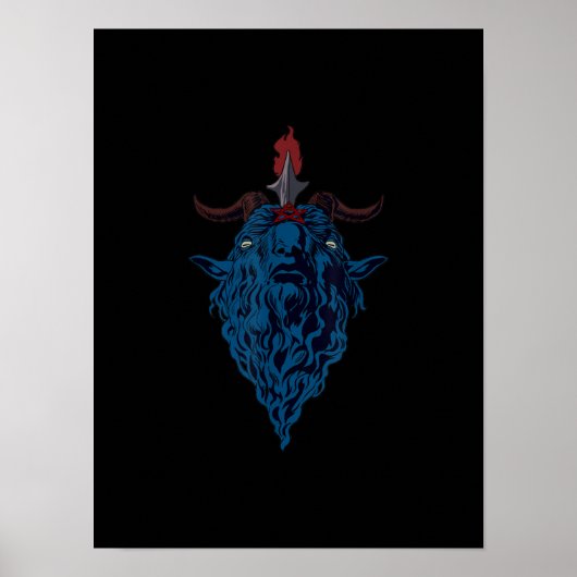 Sigil van Baphomet Goat van Mendes Satan Dark Goth Poster (Voorkant)