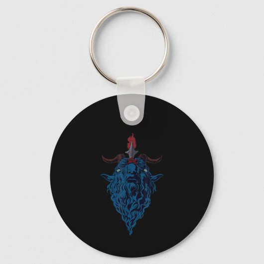Sigil van Baphomet Goat van Mendes Satan Dark Goth Sleutelhanger (Voorkant)