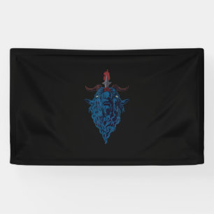Sigil van Baphomet Goat van Mendes Satan Dark Goth Spandoek