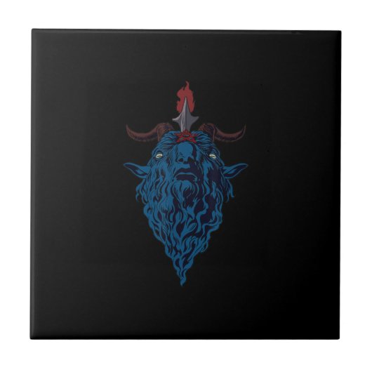 Sigil van Baphomet Goat van Mendes Satan Dark Goth Tegeltje (Voorkant)