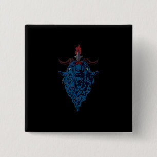 Sigil van Baphomet Goat van Mendes Satan Dark Goth Vierkante Button 5,1 Cm
