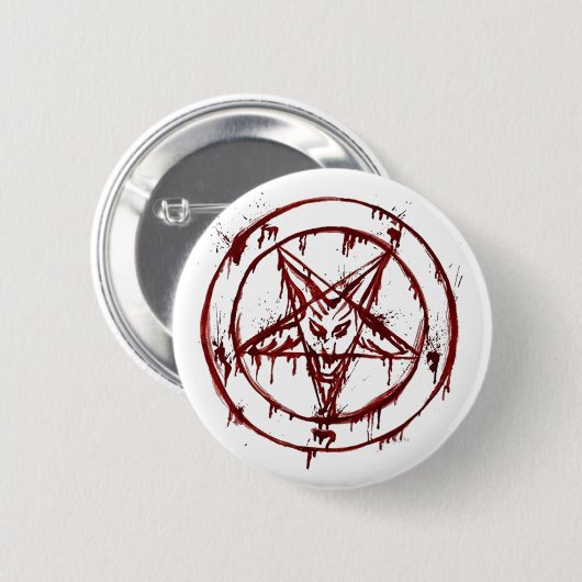 Sigil van Baphomet met geitenkop Ronde Button 5,7 Cm (Voorkant /achterkant)