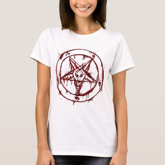 Sigil van Baphomet met geitenkop T-shirt (Voorkant)