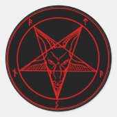 SIGIL VAN BAPHOMET RONDE STICKER (Voorkant)