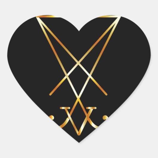Sigil van Lucifer - Een symbool van satanisme Hart Sticker (Voorkant)