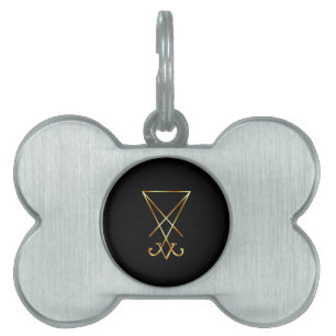 Sigil van Lucifer - Een symbool van satanisme Huisdieren Naamplaatje