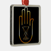 Sigil van Lucifer in een palm Metalen Ornament (Rechts)