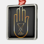 Sigil van Lucifer in een palm Metalen Ornament (Links)
