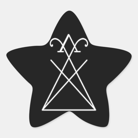 Sigil van Lucifer Morningstar Star Shaped Sticker (Voorkant)