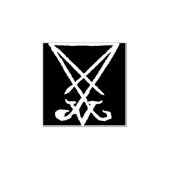 Sigil van Lucifer negatieve ruimte stempel (Afrduk)