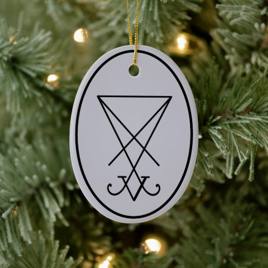 Sigil van Lucifer Occult Keramisch Ornament (Boom)