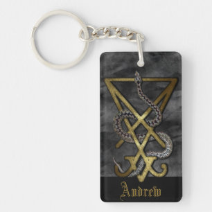 Sigil van Lucifer Serpent Occult Symbol Sleutelhanger