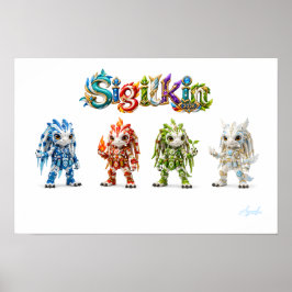 Sigilkin — Vier Elementaire Heren Poster