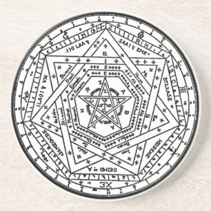 Sigillum Dei Aemeth (De sigil van Dei Ameth, zegel Zandsteen Onderzetter
