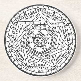 Sigillum Dei Aemeth (De sigil van Dei Ameth, zegel Zandsteen Onderzetter