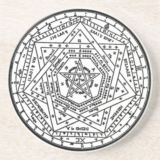 Sigillum Dei Aemeth (De sigil van Dei Ameth, zegel Zandsteen Onderzetter (Voorkant)