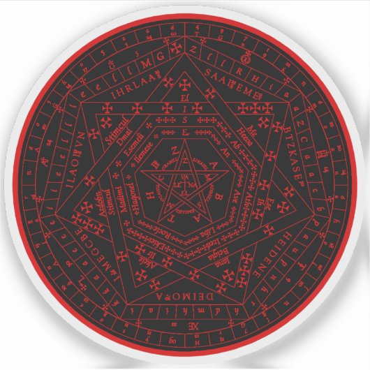 Sigillum Dei Aemeth (rood) Sticker (Voorkant)