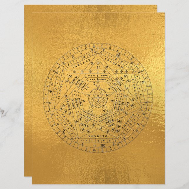 Sigillum Dei Seal of God Angelic John Dee Diagram (Voorkant / Achterkant)