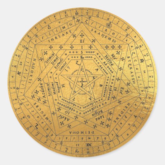 Sigillum Dei Seal of God Angelic John Dee Diagram Ronde Sticker (Voorkant)