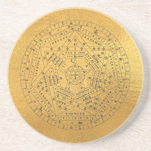 Sigillum Dei Seal of God Angelic John Dee Diagram Zandsteen Onderzetter (Voorkant)