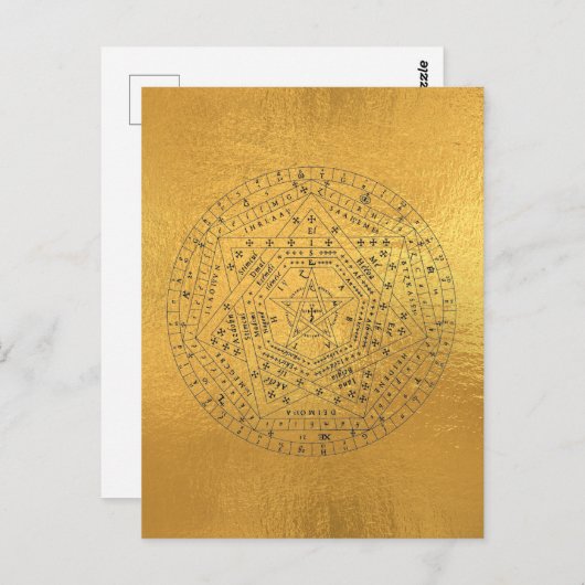 Sigillum Dei (Zegel van God) engelendiagram van Jo Briefkaart (Voorkant / Achterkant)