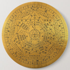 Sigillum Dei (Zegel van God) engelendiagram van Jo Ronde Button 6,0 Cm