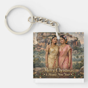Sigiriya-meisjes Kerstmis & Nieuwjaar Sleutelhanger