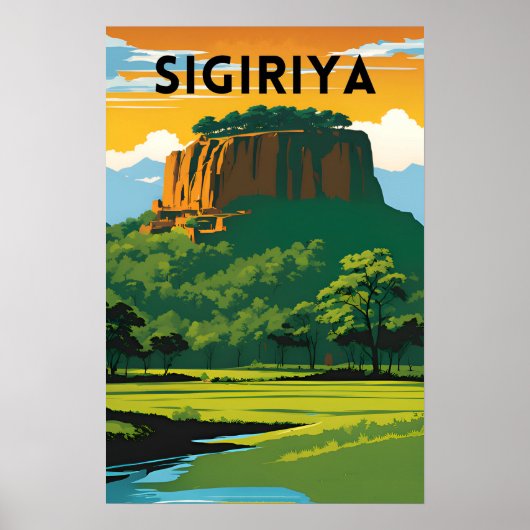 Sigiriya Minimal Travel Poster (Voorkant)