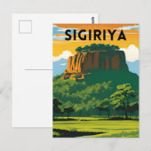 Sigiriya Minimal Travel Poster Briefkaart (Voorkant / Achterkant)