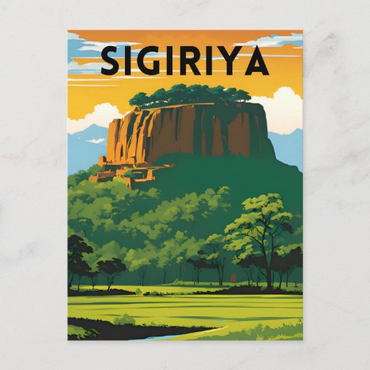 Sigiriya Minimal Travel Poster Briefkaart (Voorkant)
