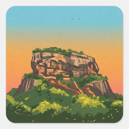 Sigiriya Rock Fortress Sri Lanka Vierkante Sticker (Voorkant)