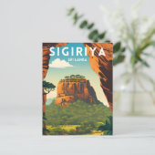 Sigiriya Traditionele Reisposter Briefkaart (Staand voorkant)