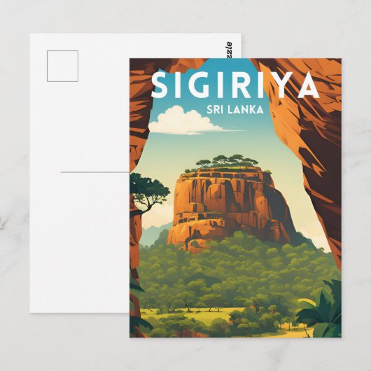 Sigiriya Traditionele Reisposter Briefkaart (Voorkant / Achterkant)
