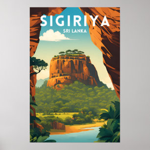 Sigiriya Traditionele Reisposter Poster