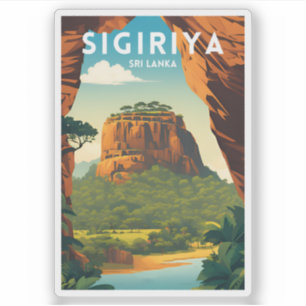 Sigiriya Traditionele Reisposter Sticker