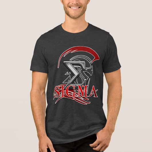 SIGM 3 Heren Basic T-Shirt Tri-Blend Shirt (Voorkant)