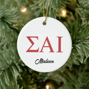 Sigma Alpha Iota Griekse Letters Keramisch Ornament