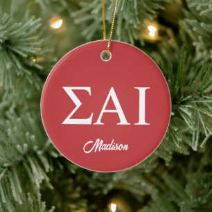 Sigma Alpha Iota Griekse Letters Keramisch Ornament