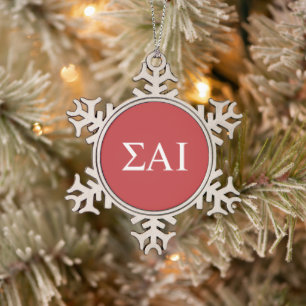Sigma Alpha Iota Griekse Letters Tin Sneeuwvlok Ornament