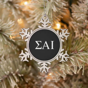Sigma Alpha Iota Griekse Letters Tin Sneeuwvlok Ornament