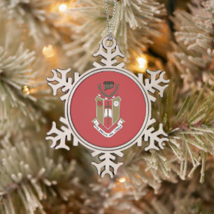Sigma Alpha Iota Muziek Fraternity Wapen Tin Sneeuwvlok Ornament