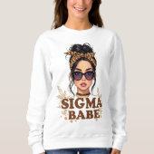 Sigma Babe GenZ Leopard Messy Bun Womens Gen Z Trui (Voorkant)