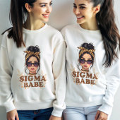 Sigma Babe GenZ Leopard Messy Bun Womens Gen Z Trui