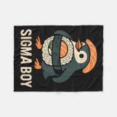 Sigma Boy Italiaans Brainrot Funny Meme Penguin Fleece Deken (Voorkant (Horizontaal))