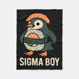 Sigma Boy Italiaans Brainrot Funny Meme Penguin Fleece Deken