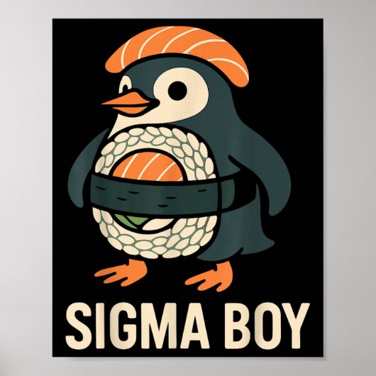 Sigma Boy Italiaans Brainrot Funny Meme Penguin Poster (Voorkant)