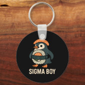 Sigma Boy Italiaans Brainrot Funny Meme Penguin Sleutelhanger (Voorkant)