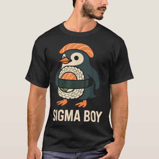 Sigma Boy Italiaans Brainrot Funny Meme Penguin T-shirt (Voorkant)