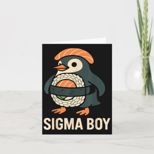 Sigma Boy Italiaanse Brainrot Grappige Meme Pinguï Kaart (Voorkant)